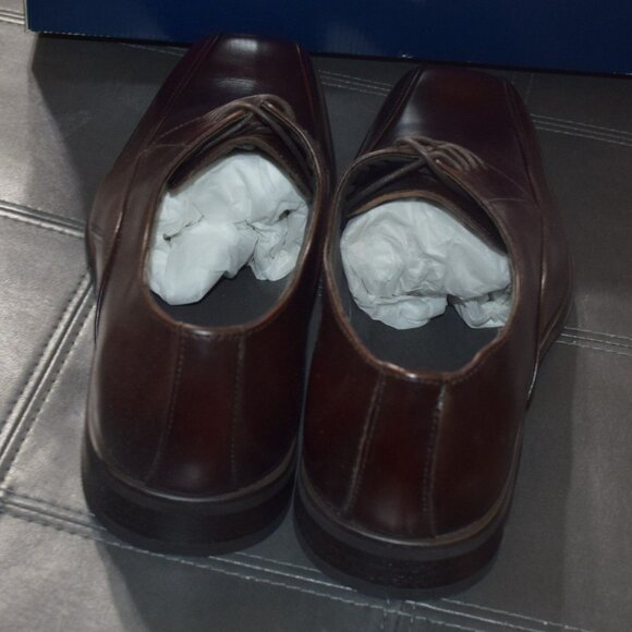 New in Box! STAFFORD Men's sz 12 Dark Brown Dress Shoes Oxfords - Picture 6 of 7